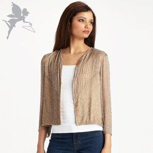 NWT PARKER Jazz Club Camel and Silver Beaded Jacket